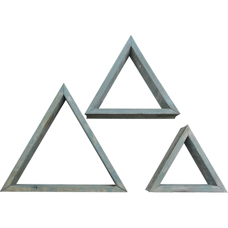 Ekena Millwork Triangle, Open Back, Vintage Farmhouse Shadow Box Shelves, Barnwood Decor Collection, PK3 DECR15SBTROBBU